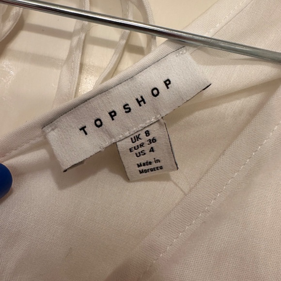 Topshop peplum poplin puff sleeve blouse in White Size 4 - Picture 5 of 5
